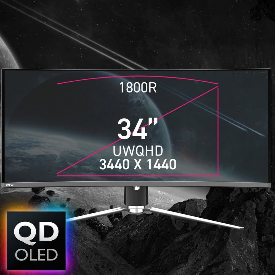 MSI MPG 341CQPX QD Curved-Gaming-OLED-Monitor (86,8 cm/34 ", 3440 x 1440 px, UWQHD, 0,03 ms Reaktionszeit, 240 Hz, OLED, 3 Jahre Herstellergarantie, höhenverstellbar, USB-C) - Thumbnail 20