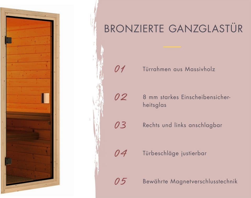 Karibu Fasssauna Quadro 2, BxTxH: 199 x 220 x 205 cm, 38 mm, verschiedene Varianten - Thumbnail 5