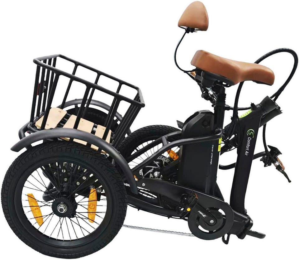 SachsenRAD E-Bike Dreirad T6S Comfort air faltbar mit Korb und Alarmanlage, 7 Gang Shimano, Kettenschaltung, Frontmotor, 468 Wh - Thumbnail 4