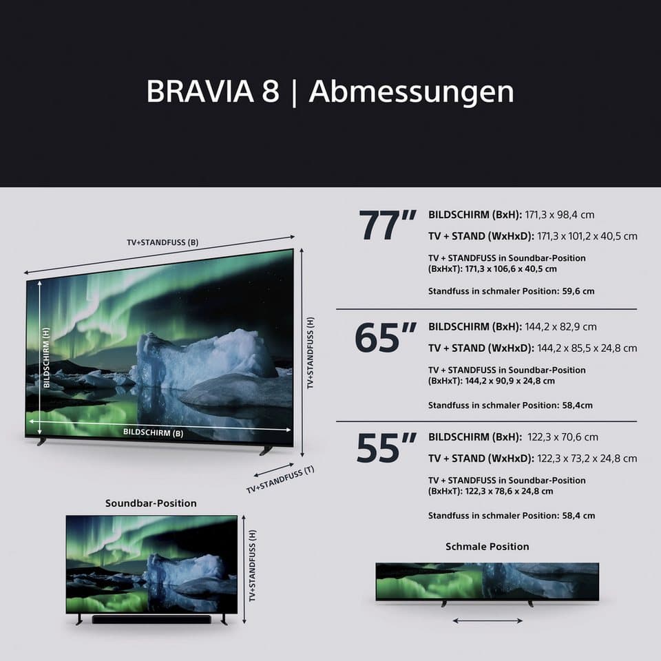 Sony K-65XR80 OLED-Fernseher (164 cm/65 Zoll, 4K Ultra HD, Smart-TV, Google TV, BRAVIA 8, 4K HDR, Dolby Vision, Gaming Funktionen für PlayStation 5) - Thumbnail 28