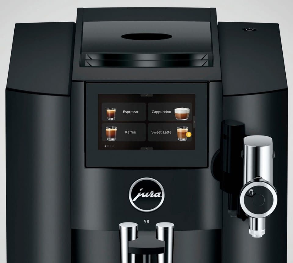 JURA Kaffeevollautomat 15482 S8 (EB), Piano Black, 27 Spezialitäten, Touch, Sweet Foam & Sirupaufsatz - Thumbnail 5
