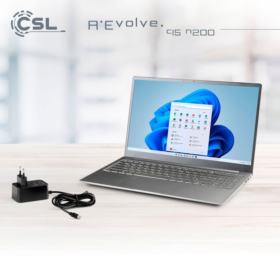 CSL R'Evolve C15 v3 Notebook (39,6 cm/15,6 Zoll, Intel N-Reihe N200, UHD Graphics, 32 GB, 1000 GB SSD) - Thumbnail 6