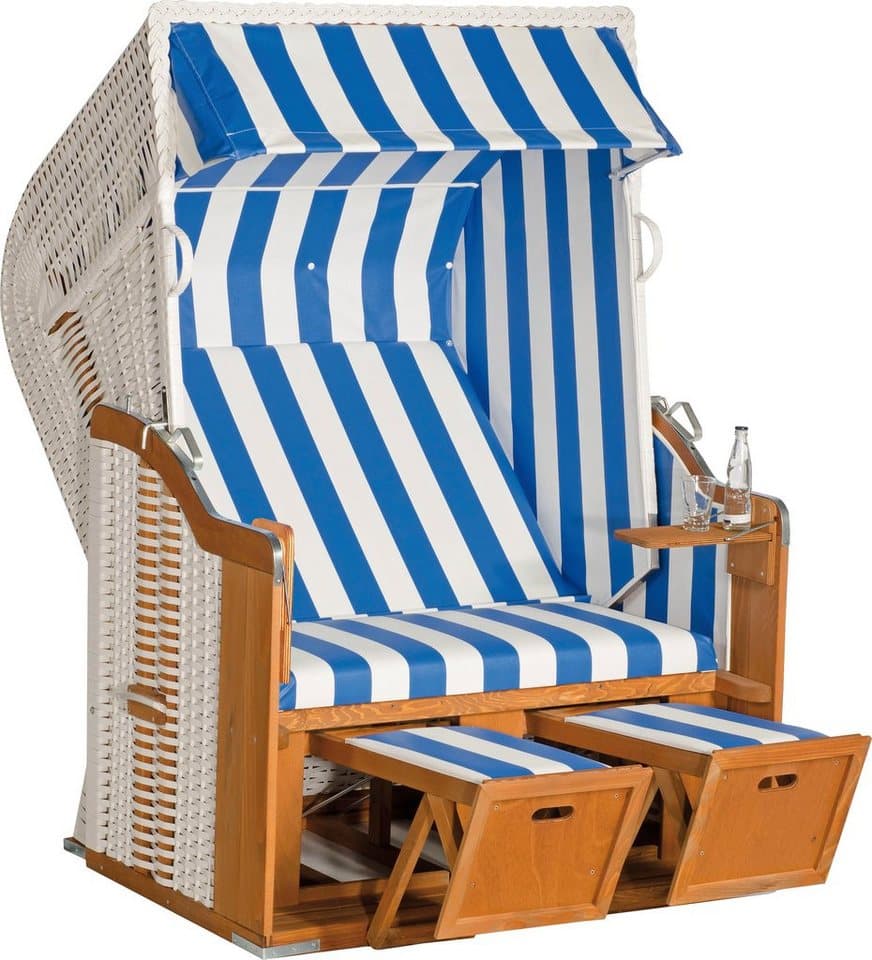 SunnySmart Strandkorb Rustikal 250 Basic, BxTxH: 125x90x160 cm, Halblieger, PVC-Stoff, Metallteile wetterfest verzinkt