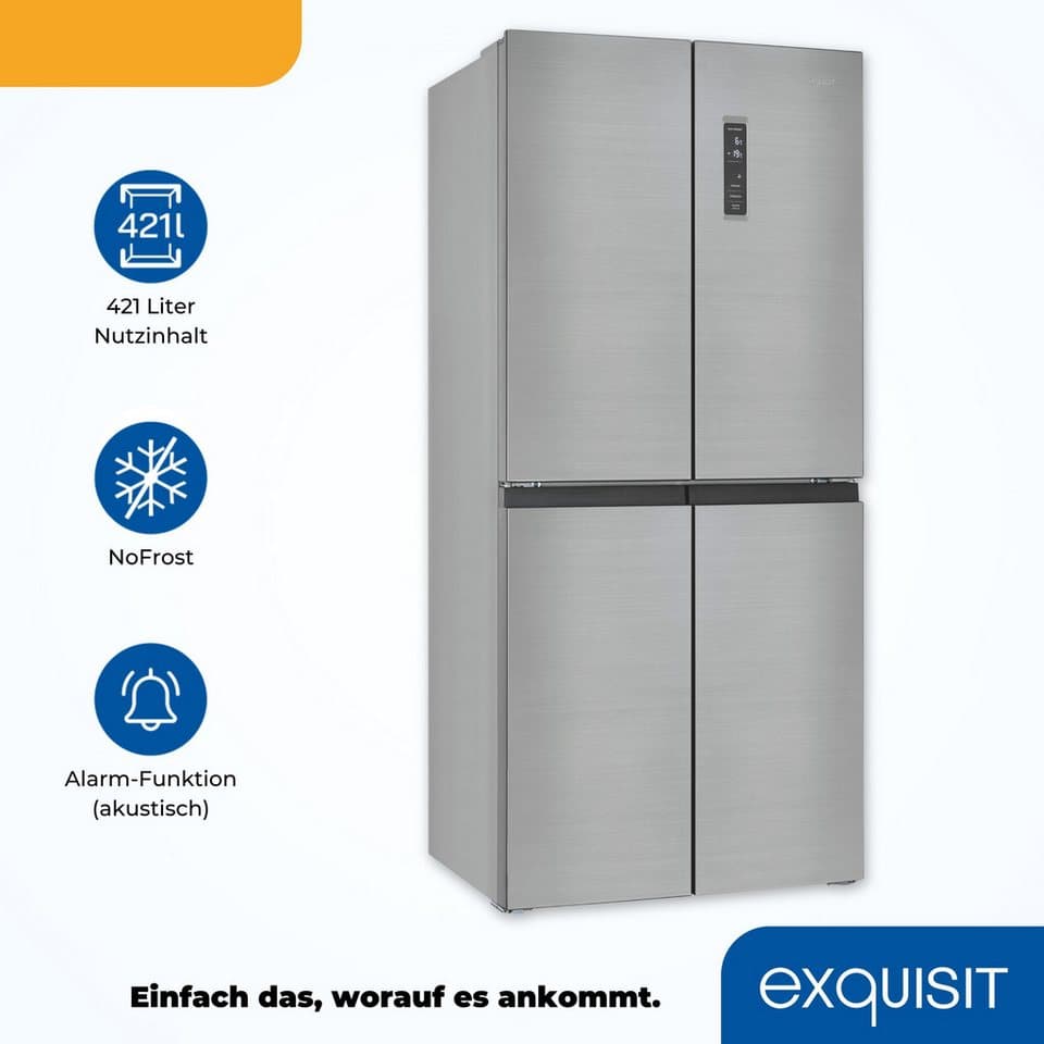 exquisit Multi Door MD425-150-040C inoxlook, 180 cm hoch, 79 cm breit - Thumbnail 4