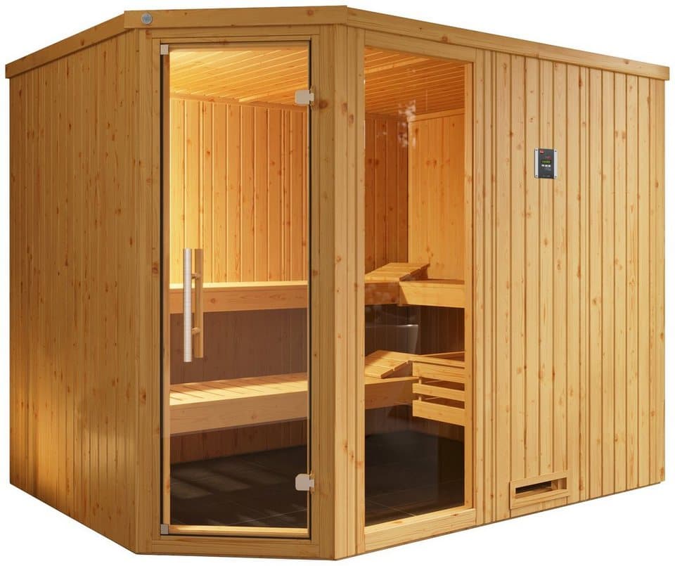weka Sauna Varberg 4, BxTxH: 244 x 194 x 199 cm, 57 mm, ohne Ofen - Thumbnail 2