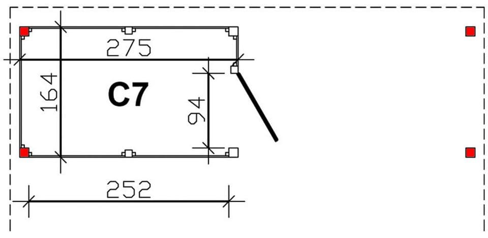 Skanholz Carport-Geräteraum Abstellraum C7, BxT: 275x164 cm, aus Profilschalung - Thumbnail 3