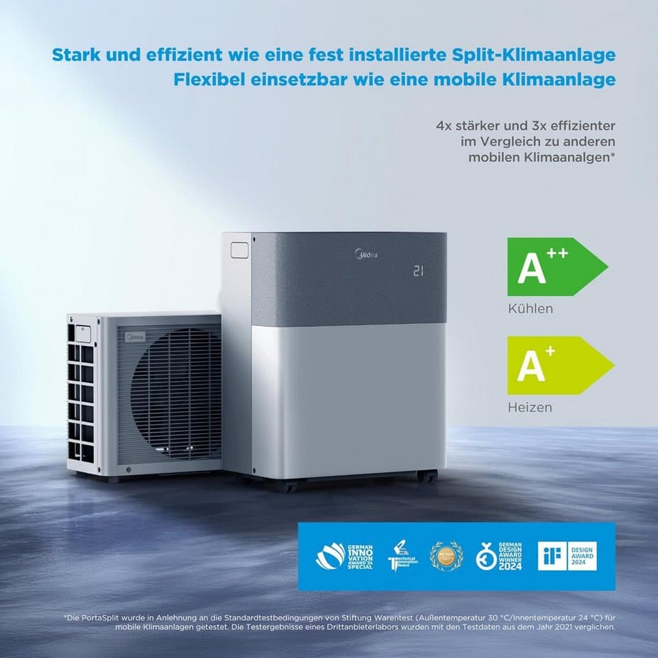 Midea Klimagerät PortaSplit-E, die 4-in-1 Ganzjahreslösung - Thumbnail 3