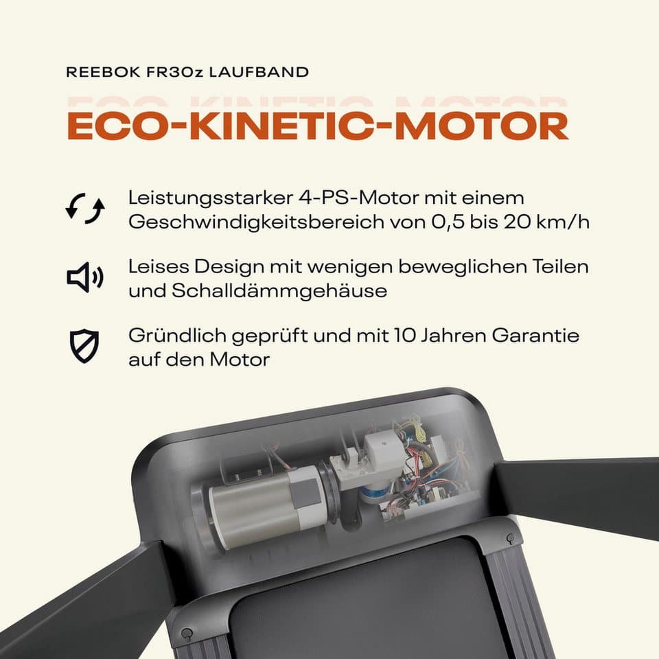 Reebok Laufband FR30z Floatride (mit integriertem Ventilator und Tablet-Halterung, Bluetooth), bis max. 20 km/h, mit Steigung, 150 kg max. Benutzergewicht - Thumbnail 20
