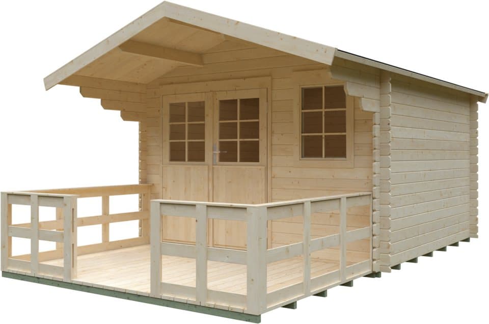 KONIFERA Gartenhaus Kallenberg 2 aus naturbelassenem Fichtenholz, BxT: 340x443 cm, mit Terrasse, Vordach und Fußboden - Thumbnail 2