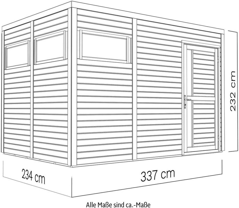 KONIFERA Gartenhaus Cubus 3, BxT: 337x240 cm, Inklusive Fußboden - Thumbnail 10