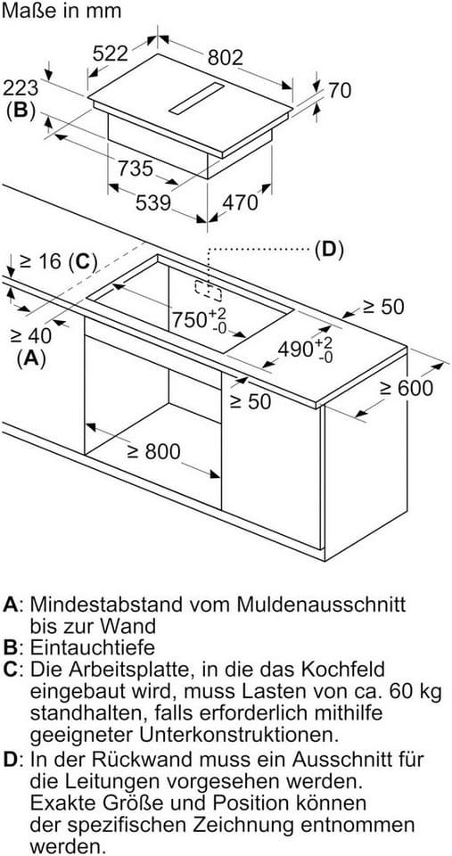 NEFF Kochfeld mit Dunstabzug N 70 V58NHQ4L0, Integr. Abzug & Kombi-Induktion für großes Kochgeschirr - Thumbnail 7