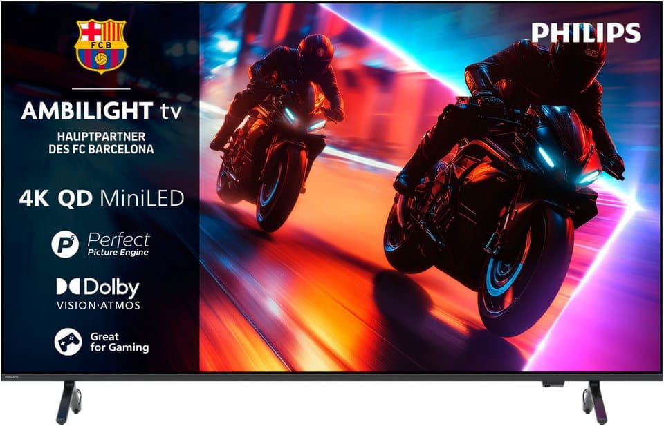 Philips 55MLED910/12 Mini-LED-Fernseher (139 cm/55 Zoll, 4K Ultra HD, Smart-TV, Ambilight, P5 Perfect Picture Engine, Dolby Vision, Gaming, Alexa)