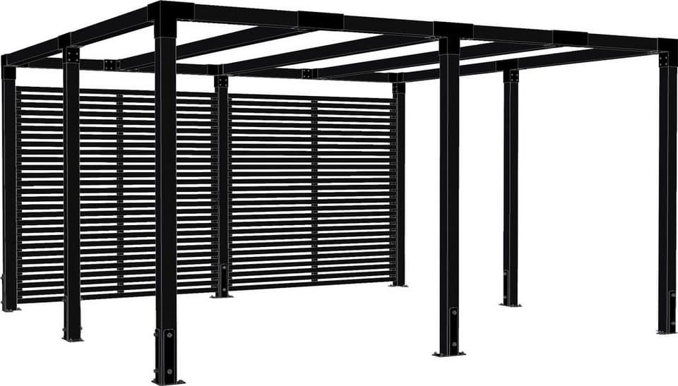 PLUS Pergola Cubic, BxTxH: 387x387x217 cm, inkl. Tokyozäunen - Bild 1