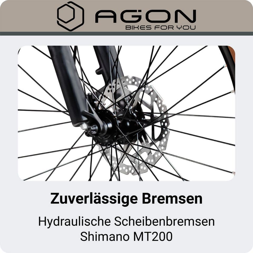 AGON E-Bike Mountainbike Alpha, 10 Gang Shimano Deore SGS T6000 Schaltwerk, Kettenschaltung, Heckmotor, 540 Wh, Pedelec, Elektrofahrrad für Damen u. Herren, MTB - Thumbnail 7