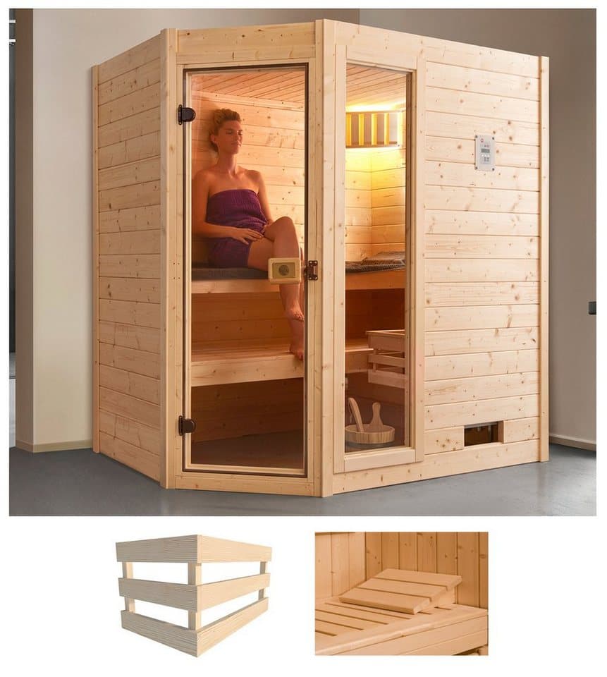 weka Sauna Valida Eck 1, BxTxH: 189 x 139 x 203,5 cm, 38 mm, ohne Ofen - Bild 1