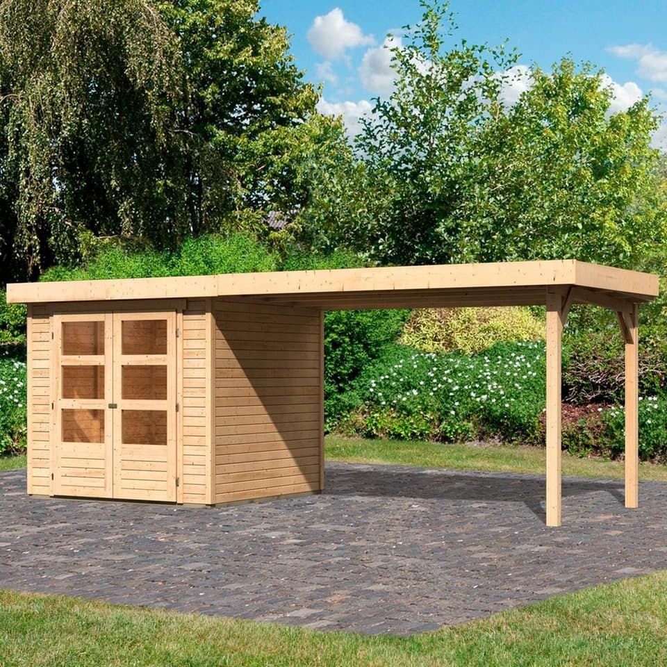 Karibu Gartenhaus Arnis, BxT: 242x238 cm, (Set), mit Anbaudach 2,80 m Breite - Bild 1