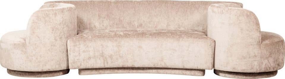 WOOOD Loungesofa Combi Popular Chenille-Bezug organische Form H 72 x B 290 x T 97 cm, Mit 2 sessel, Tragkraft 400 kg, Maximale Verschleißfestigkeit - Thumbnail 3