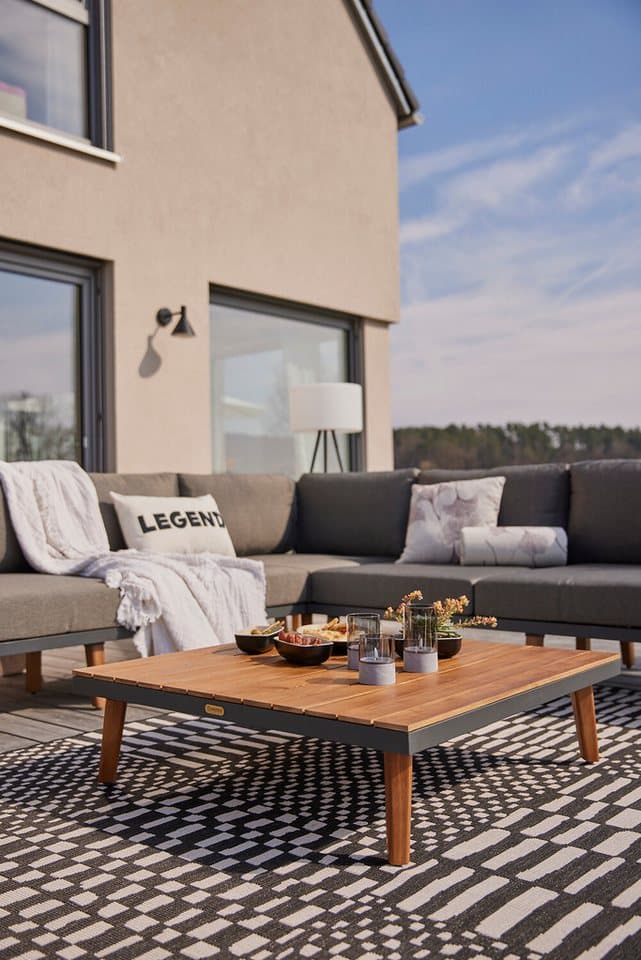 MERXX Gartenlounge-Set Athen, (15-tlg., 1x Eckbank, 1x Tisch 95x95 cm, inkl. Sitz- und Rückenkissen), Aluminiumgestell mit Akazienholz, FSC 100%, Unser Dauertiefpreis - Thumbnail 18