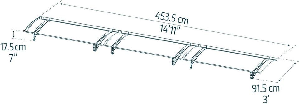 Palram - Canopia Pultvordach Aquila Alu Vordach, robuste Aluminiumstruktur - Thumbnail 5