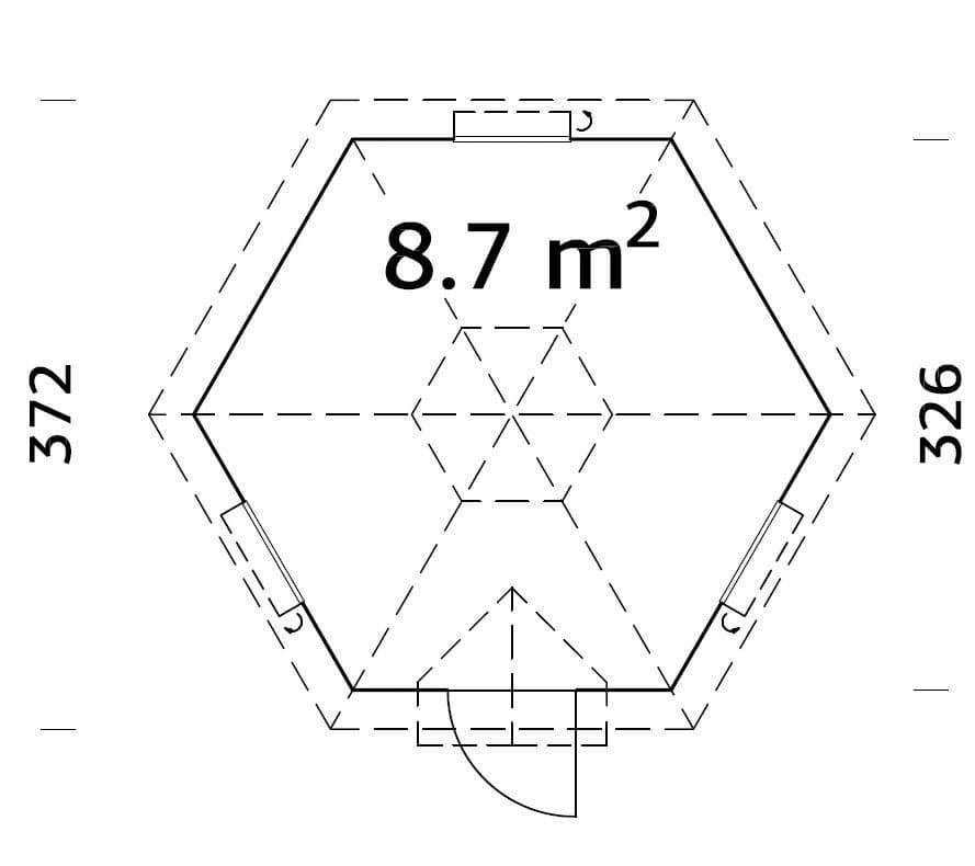 Palmako Grillkota Eva, BxT: 372x372 cm, naturbelassen - Thumbnail 3