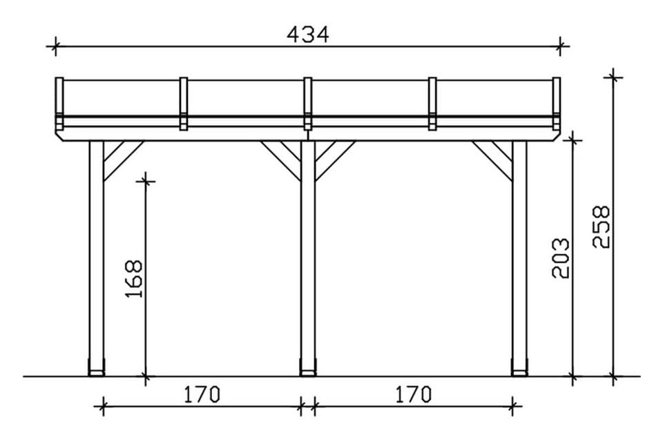 Skanholz Terrassendach Bormio, BxT: 434x250 cm, Bedachung Doppelstegplatten - Thumbnail 7