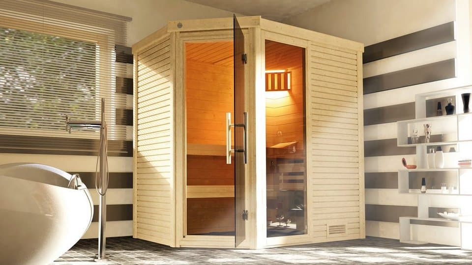 weka Sauna Cubilis, BxTxH: 195 x 145 x 205 cm, 45 mm, ohne Ofen, inkl. Aufbauservice - Thumbnail 4