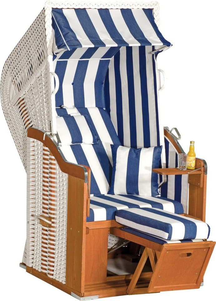 SunnySmart Strandkorb Rustikal 250 Plus 1-Sitzer, BxTxH: 95x90x160 cm, Halblieger, 1-Sitzer, komplett montiert, Oberkorb in einem Stück geflochten - Bild 1