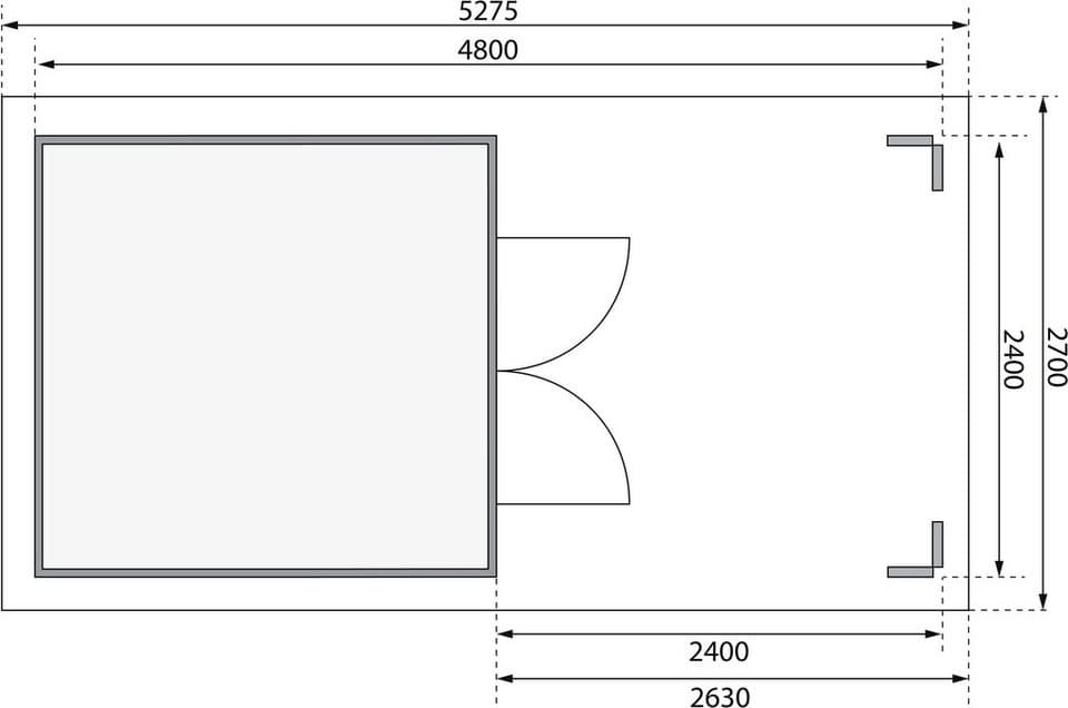 Karibu Gartenhaus Traufberg 3, BxT: 528x288 cm, (Set), mit Dachausbauelement, naturbelassen - Thumbnail 6