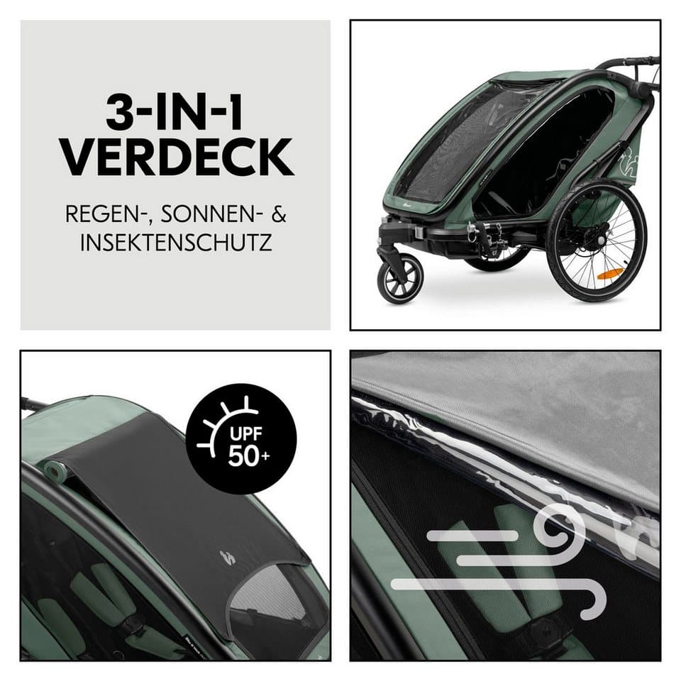 Hauck Fahrradkinderanhänger Bike N Walk Duo, für 2 Kinder, inkl. Deichsel - Thumbnail 9