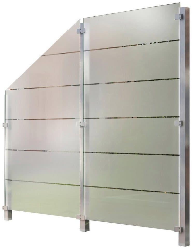 STAKET PRO Zaun, (Set), Glaszaun, Gesamtlänge: 2,17 m, 3 Pfosten