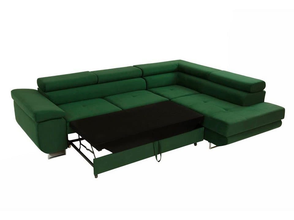 MIRJAN24 Ecksofa Torezio, mit Bettkasten und Schlaffunktion, Einstellbare Kopfstützen, 274x203x70-90 cm - Thumbnail 4