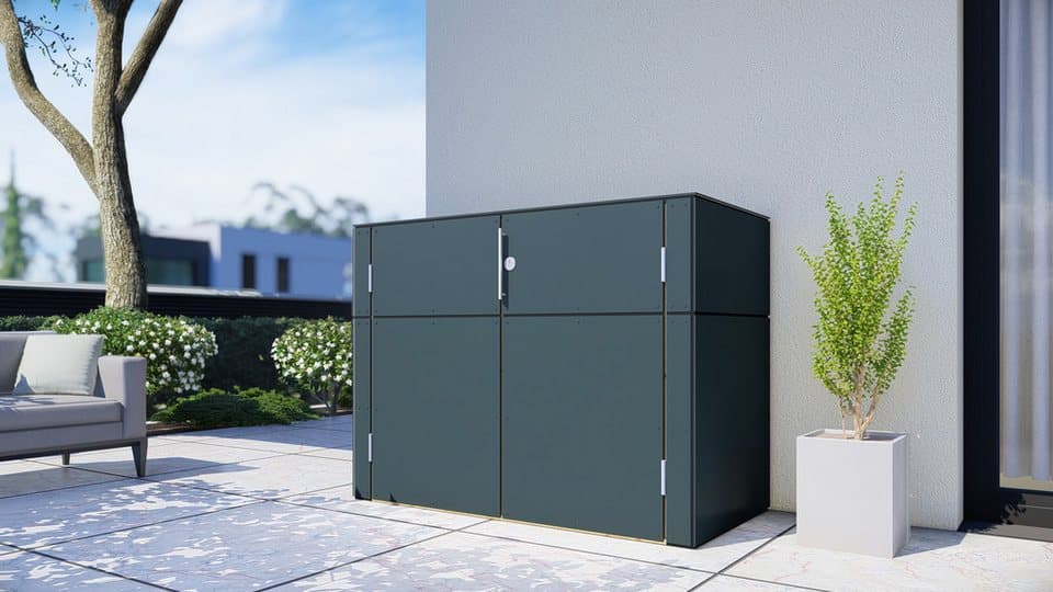 BERTILO Garten-Geräteschrank HPL Terrace, in verschiedenen Farben, BxT: 154,6x75,4 cm, Fassaden-HPL in Architekturqualität, witterungsbeständig, farbstabil - Bild 1