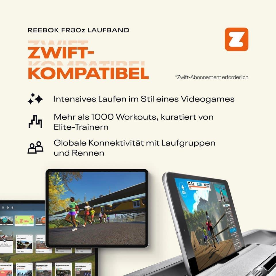 Reebok Laufband FR30z Floatride (mit integriertem Ventilator und Tablet-Halterung, Bluetooth), bis max. 20 km/h, mit Steigung, 150 kg max. Benutzergewicht - Thumbnail 19