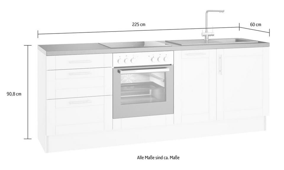 OPTIFIT Küchenzeile Ahus, 225 cm breit,wahlweise mit E-Geräten,Soft Close Funktion, MDF Fronten - Thumbnail 13