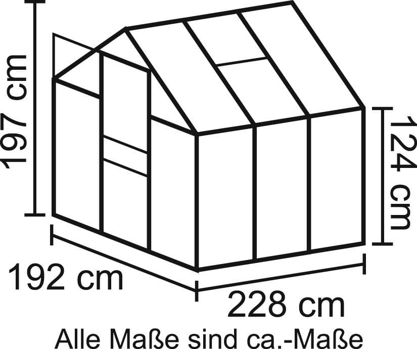 Vitavia Gewächshaus Calypso 4400, BxTxH: 192 x 228 x 197 cm, 6 mm Wandstärke, Set, mit 2-tlg. Zubehör - Thumbnail 2