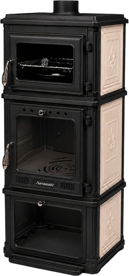 Hanseatic Kaminofen Minerva Beige, 7,1 kW, Zeitbrand, Großer Feuerraum - Thumbnail 10
