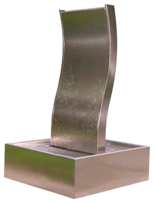 Ubbink Gartenbrunnen GENOVA in Wellenform aus gebürstetem Edelstahl, 40 cm Breite, Wasserbecken BxT: 60x60 cm - Thumbnail 2