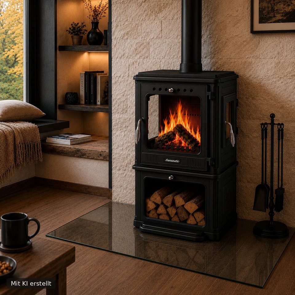 Hanseatic Kaminofen Mars, 7,2 kW, Zeitbrand, Großer Feuerraum - Thumbnail 2