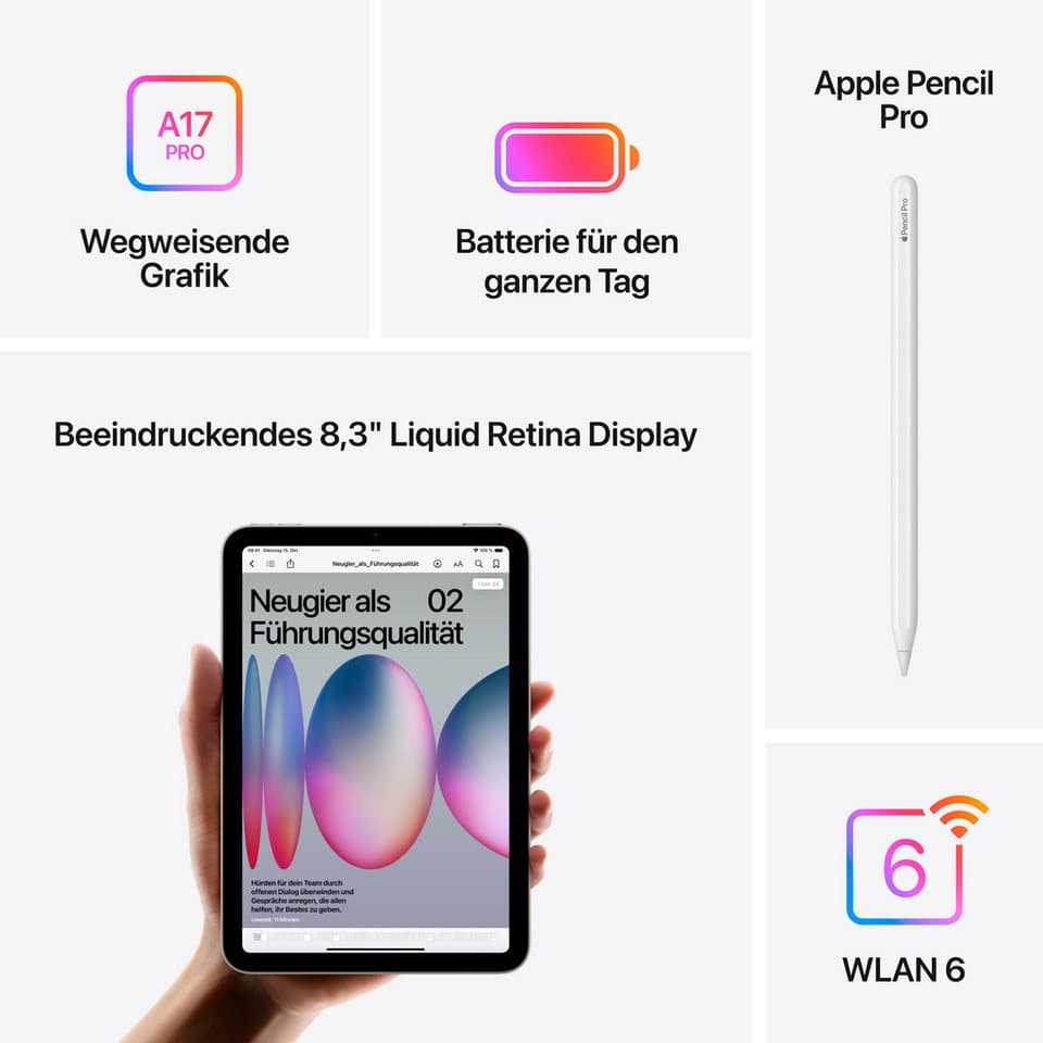 Apple iPad mini 2024 Wi-Fi 128GB Tablet (8,3", 128 GB, iPadOS) - Thumbnail 7