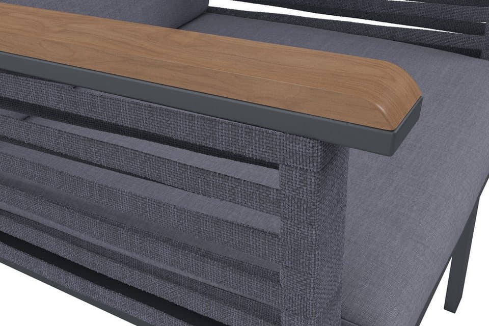 KONIFERA Garten-Essgruppe Diningset »Edessa«, (Set, 25-tlg., 8 Sessel, Tisch 97x220x74cm, inkl. Auflagen), Armlehne mit Seilgeflecht und Nonwood-Latten - Thumbnail 7
