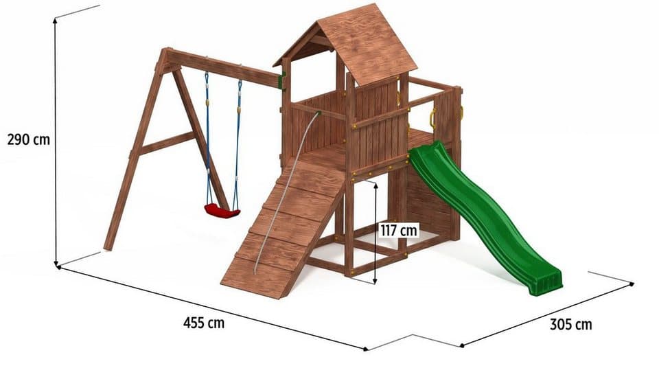 FUNGOO Spielturm CAROL 3, mit Schaukel & Rutsche, Klettererweiterung - Thumbnail 8