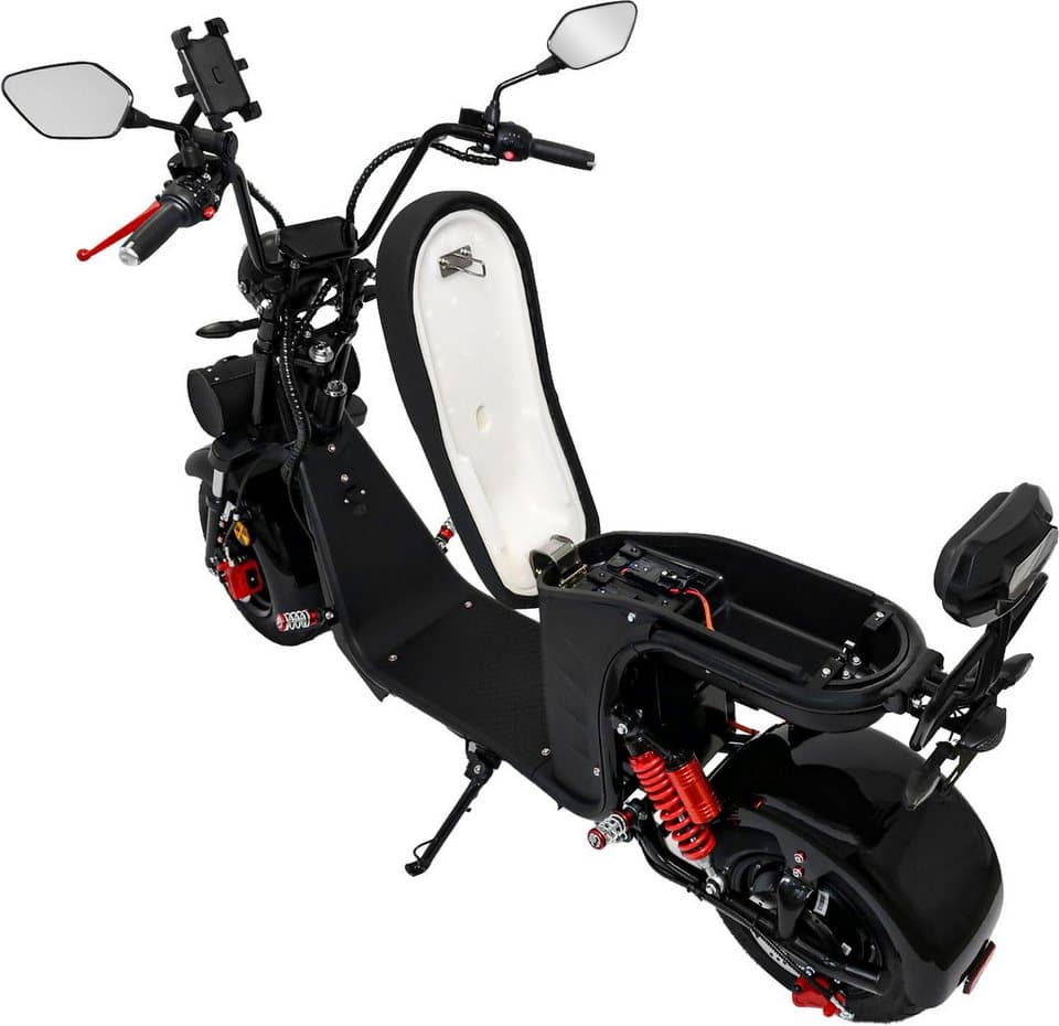 Rolektro E-Motorroller E-Chopper 45, 60V-25,6Ah Lithium-Akku, 3000 Watt, 3500 W, 45 km/h, bis zu 54 km Reichweite, mit USB-Anschluss und integr. Alarmanlage - Thumbnail 6