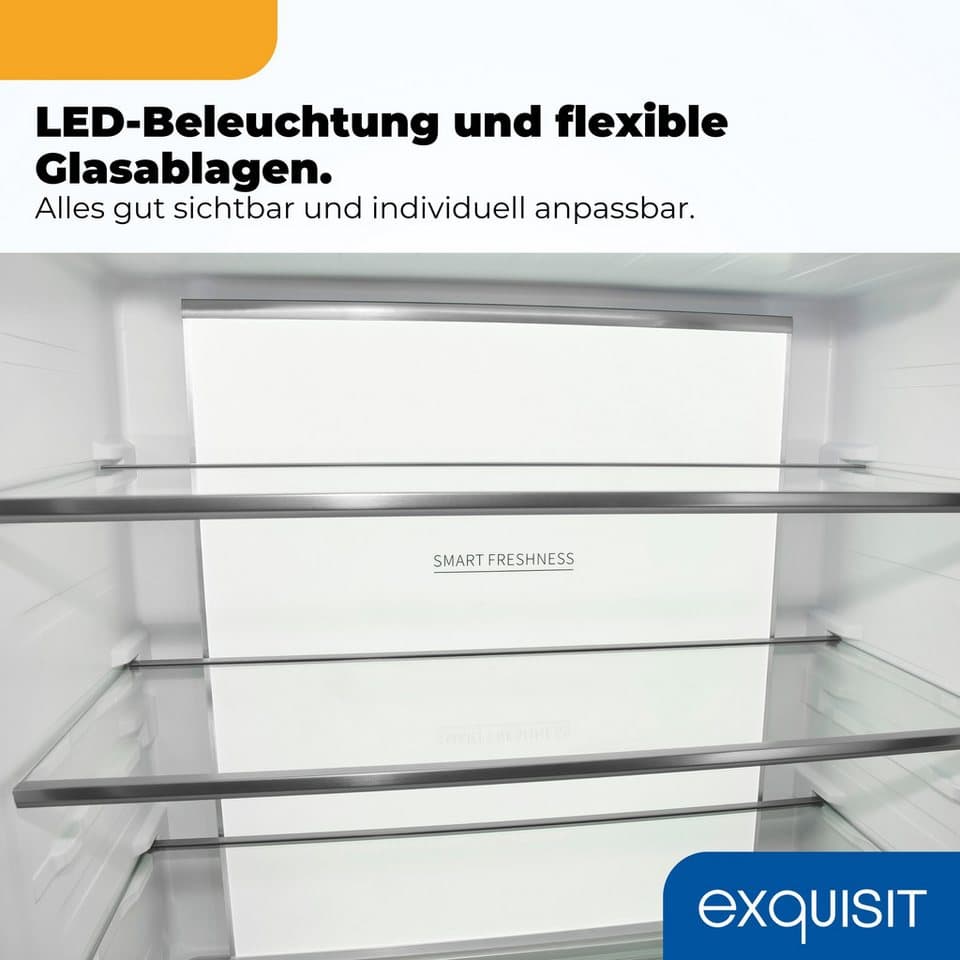 exquisit Multi Door EMD470-170-200E inoxlook-weiss, 193 cm hoch, 84 cm breit, Nie mehr abtauen – No-Frost & Umluft für perfekte Kühlung - Thumbnail 7