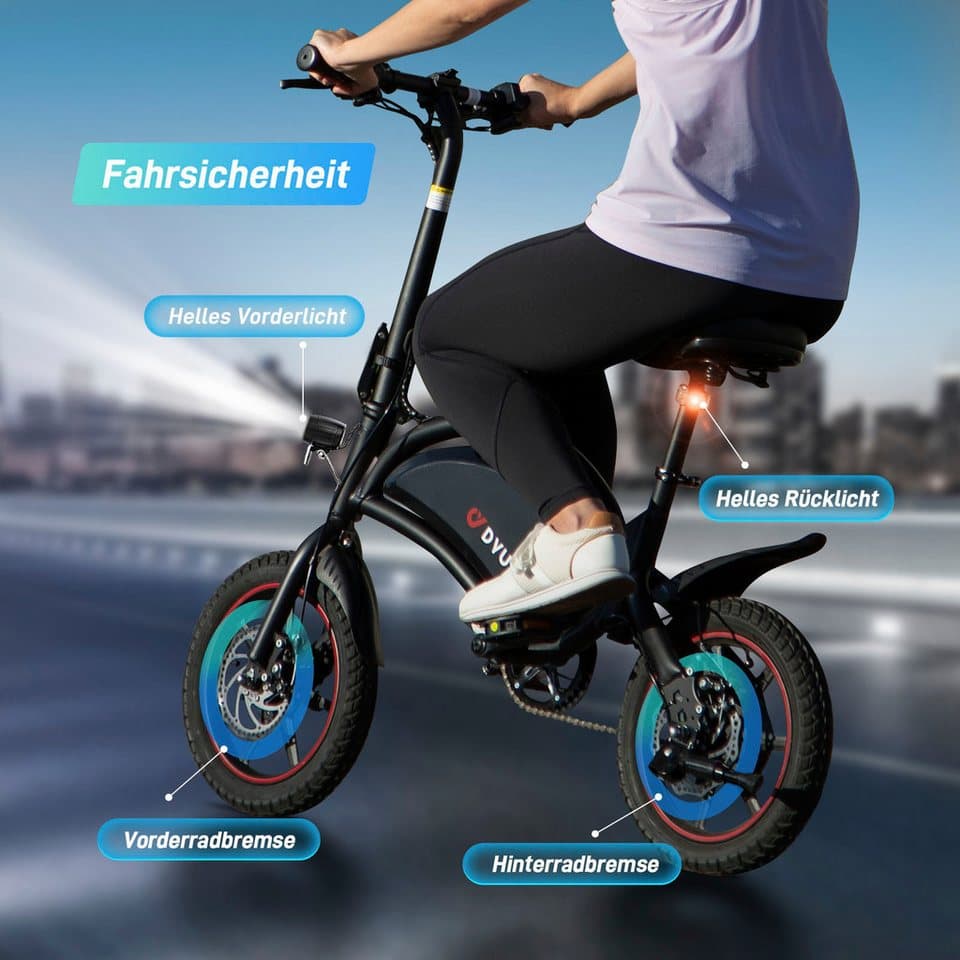 DYU E-Bike Cityrad DYU D3S, Mittelmotor, 360 Wh, (Packung) - Thumbnail 15