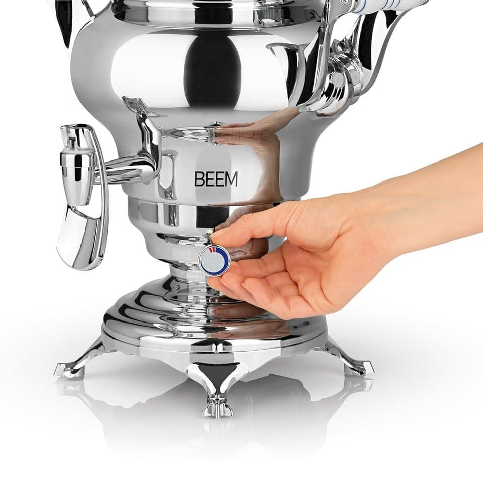 BEEM Samowar Odessa 3l 1800W Edelstahl mit Dispenser, 1800 W, Hotel, Gastronomie, Home, mit 3 l Wasserbehälter und 1 l Teekanne - Thumbnail 5
