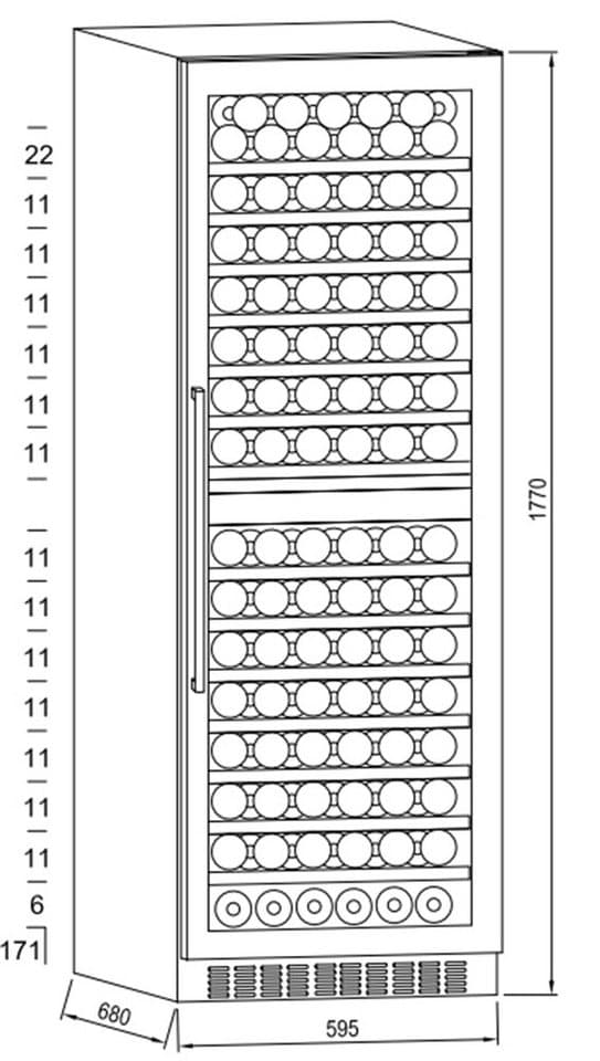 Hanseatic Weinkühlschrank HWC171FCIA, für 171 Standardflaschen á 0,75l,inkl. 3 Jahre Herstellergarantie - Thumbnail 8
