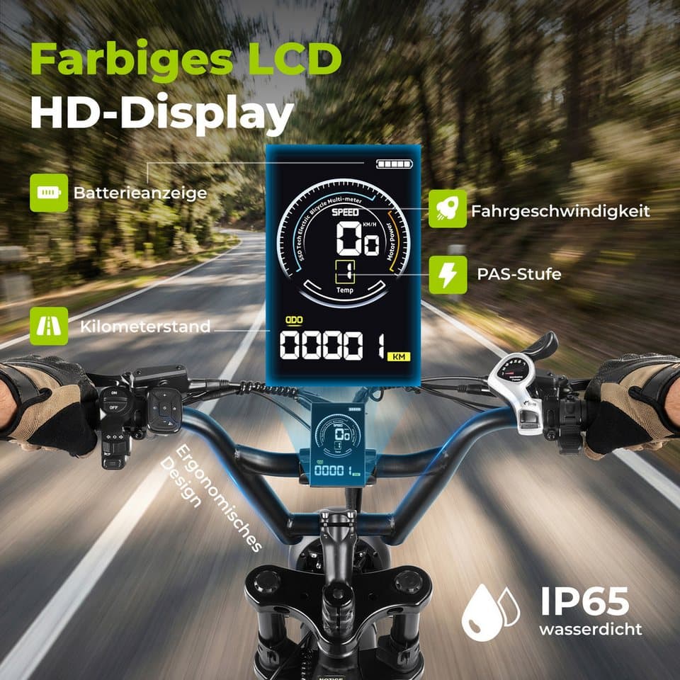 Vankel E-Bike Cityrad E-MTB E6-2.0 Damen u. Herren 48V 15Ah 720WH 250W 80Nm 108 km, 7 Gang Shimano, Kettenschaltung, Heckmotor, 720 Wh, (mit Akku-Schlüssel, Beleuchtungsset, mit Akku-Ladegerät, mit Werkzeug), bis 100km, 7 Gang Shimano, Kettenschaltung, E-bikes Pedelec - Thumbnail 7