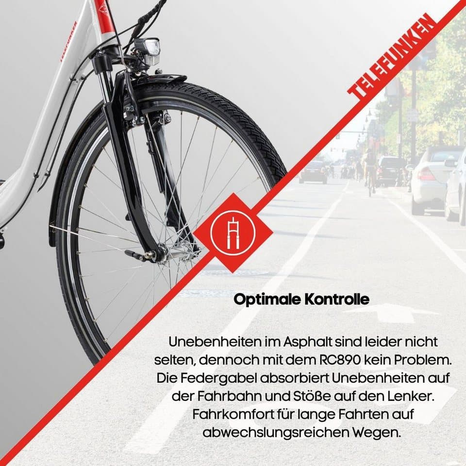 Telefunken E-Bike Cityrad Multitalent RC890, 7 Gang Shimano Nexus Schaltwerk, Mittelmotor, 468 Wh, Pedelec, Elektrofahrrad für Damen u. Herren - Thumbnail 7