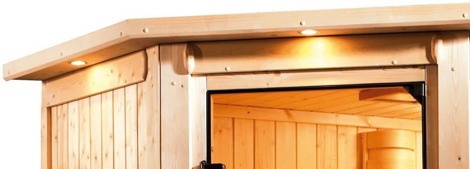 Karibu Sauna Aline 1, BxTxH: 210 x 184 x 202 cm, 68 mm, (Set) Ofen 9 KW externe Strg easy - Thumbnail 6