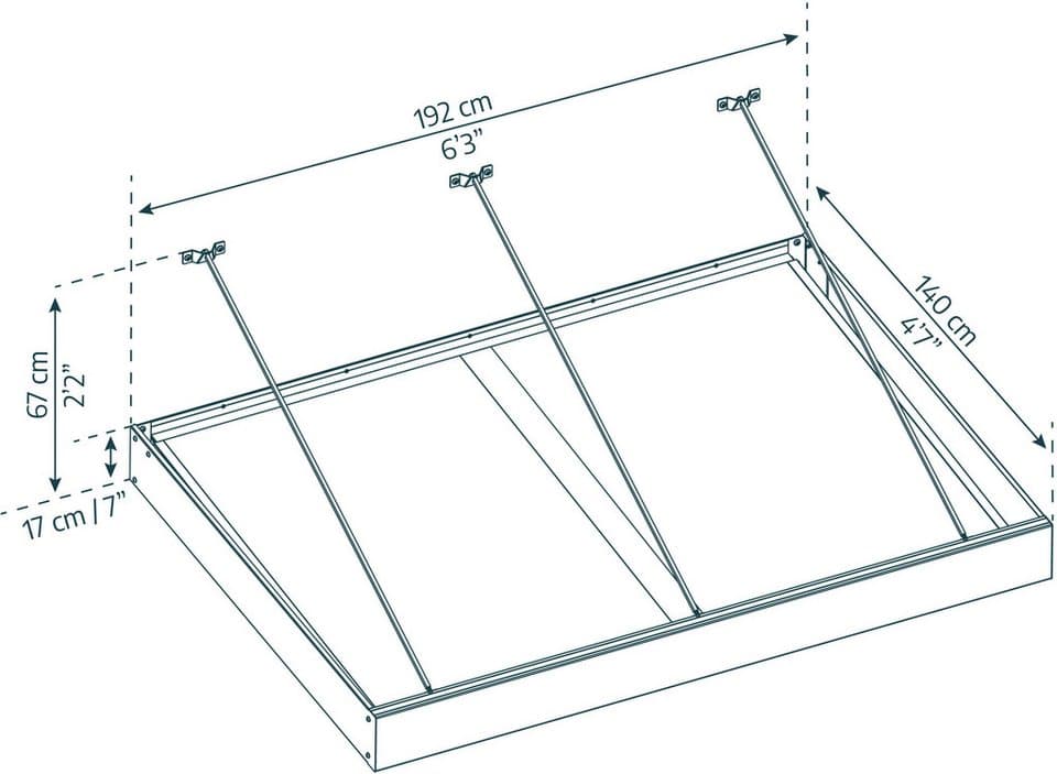 Palram - Canopia Rechteckvordach Sophia XL Alu Vordach, robuste Aluminiumstruktur - Thumbnail 5